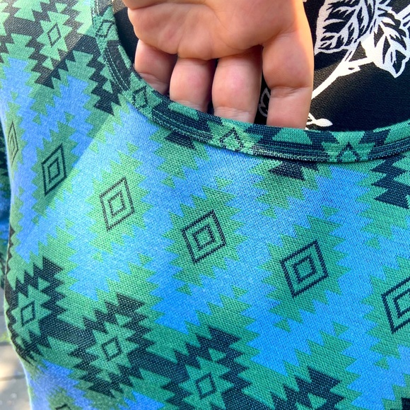 Lularoe Amelia Dress Size XL Aztec Tribal Pattern - Picture 6 of 8